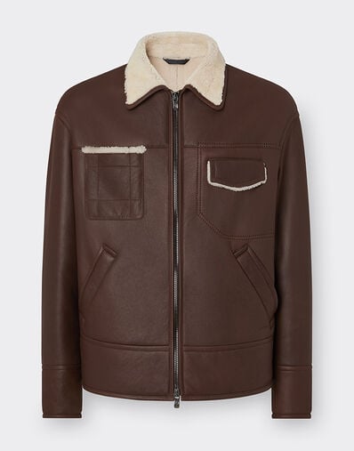 Ferrari Shearling bomber jacket Tobacco 21177f