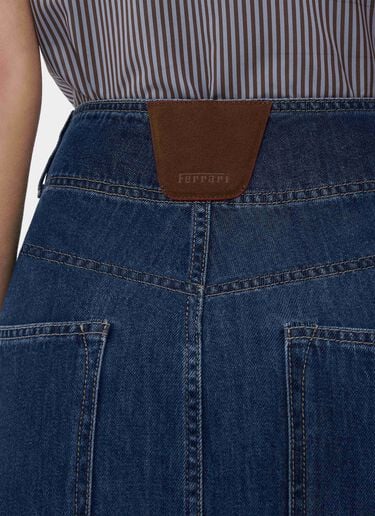 Falda midi de denim con detalles de Alcantara® Ferrari Falda midi de denim con detalles de Alcantara® Blu Denim CDWSK0006DCO0014f