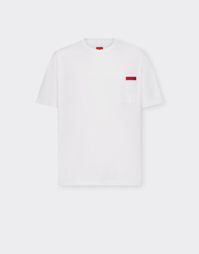 Ferrari Cotton T-shirt with pocket Ecru 22039f
