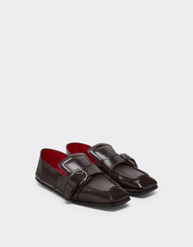 Ferrari Mocasín de piel cepillada Espresso 22743f