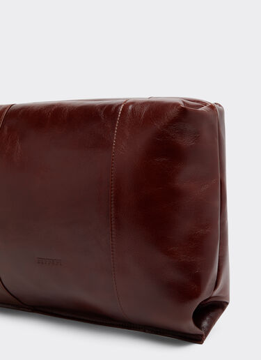 Glossy Leather Clutch Bag Ferrari Glossy Leather Clutch Bag Marrone Scuro CBMTT0001YL00077f
