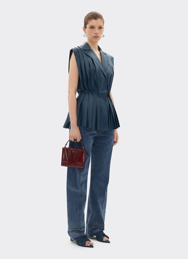 Gilet in nappa semilucida Ferrari Gilet in nappa semilucida Blu pavone 22458f