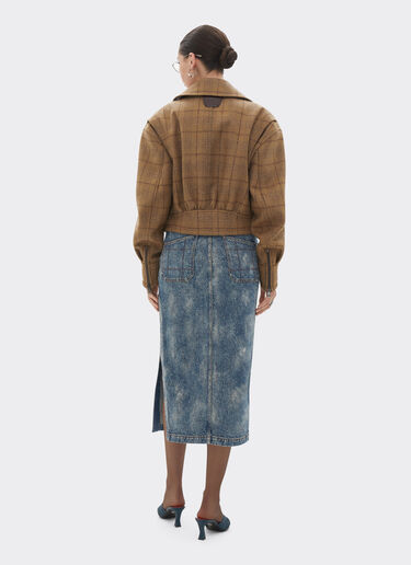 Ferrari Skirt in needled and washed denim Denim 49195f