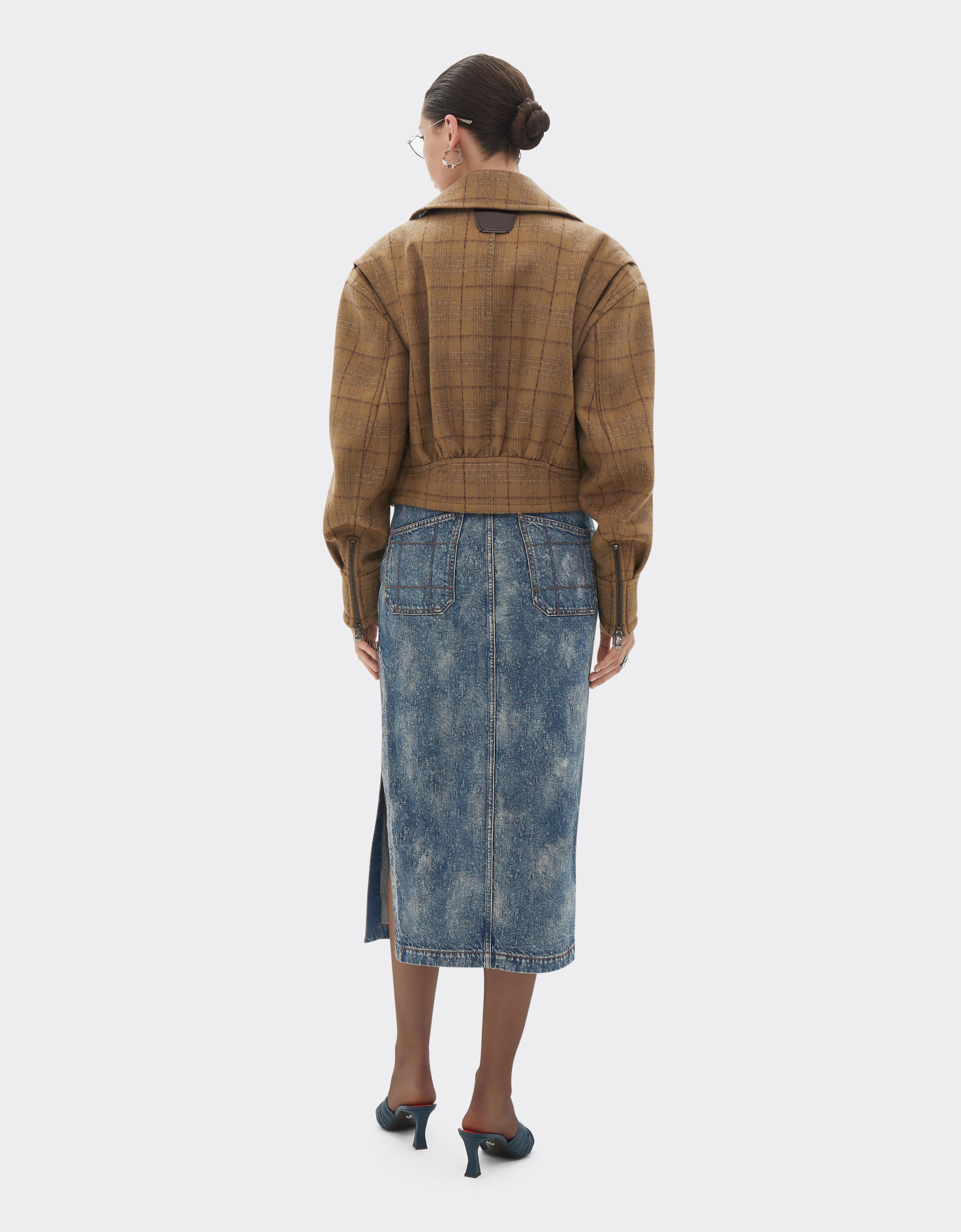 Ferrari Skirt in needled and washed denim Denim 49195f