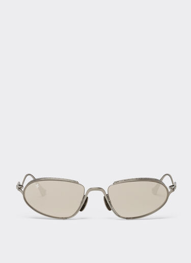 Ferrari Ferrari sunglasses in silver-tone titanium with grey lenses Ingrid LA02Sf
