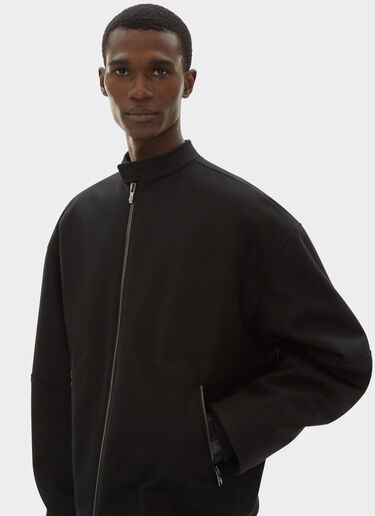 Blouson jacket in wool, nylon and cashmere in Black | Ferrari®