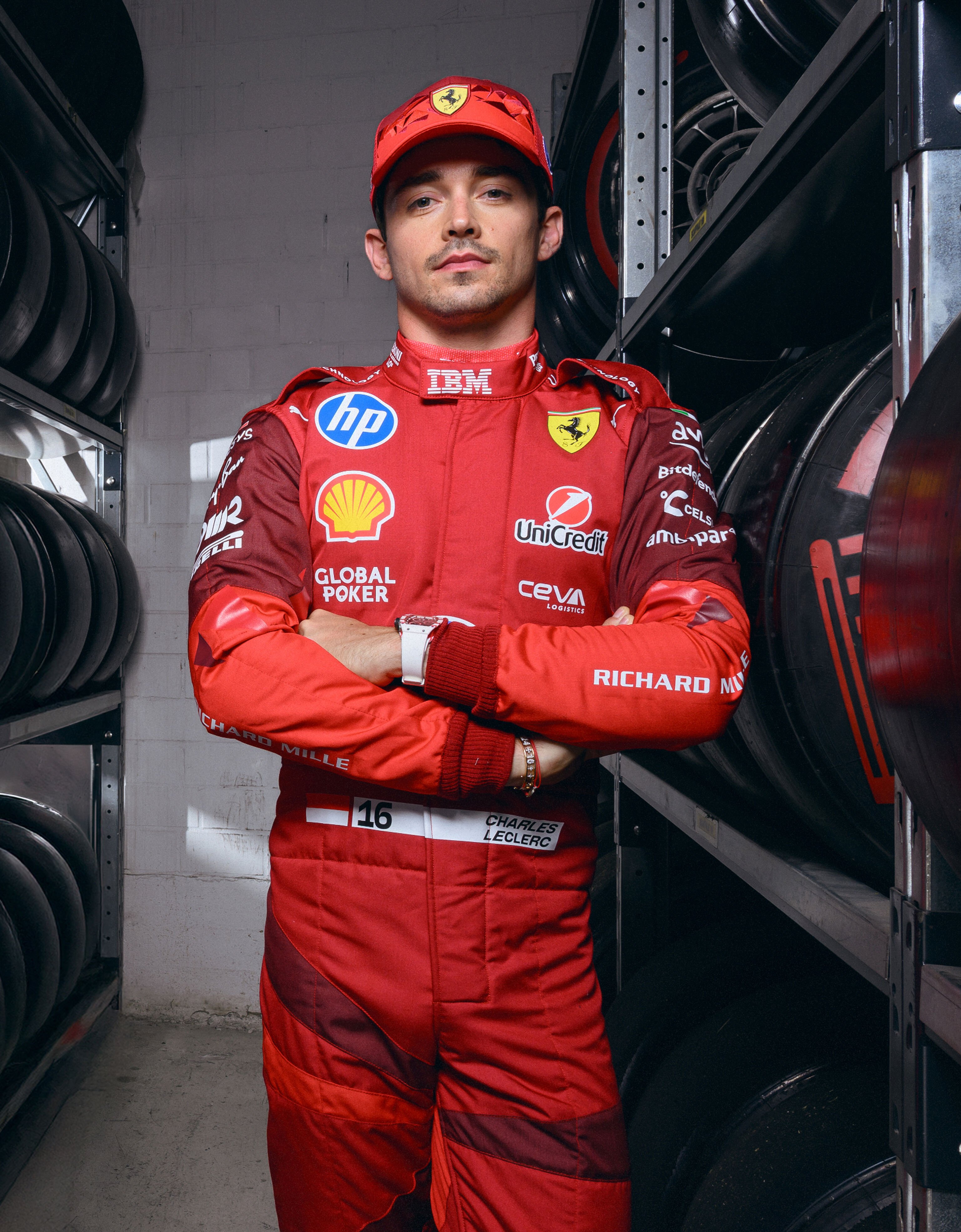 Charles Leclerc Puma for Scuderia Ferrari HP Las Vegas 2025 race suit Ferrari Charles Leclerc Puma for Scuderia Ferrari HP Las Vegas 2025 race suit Red LA0D4f