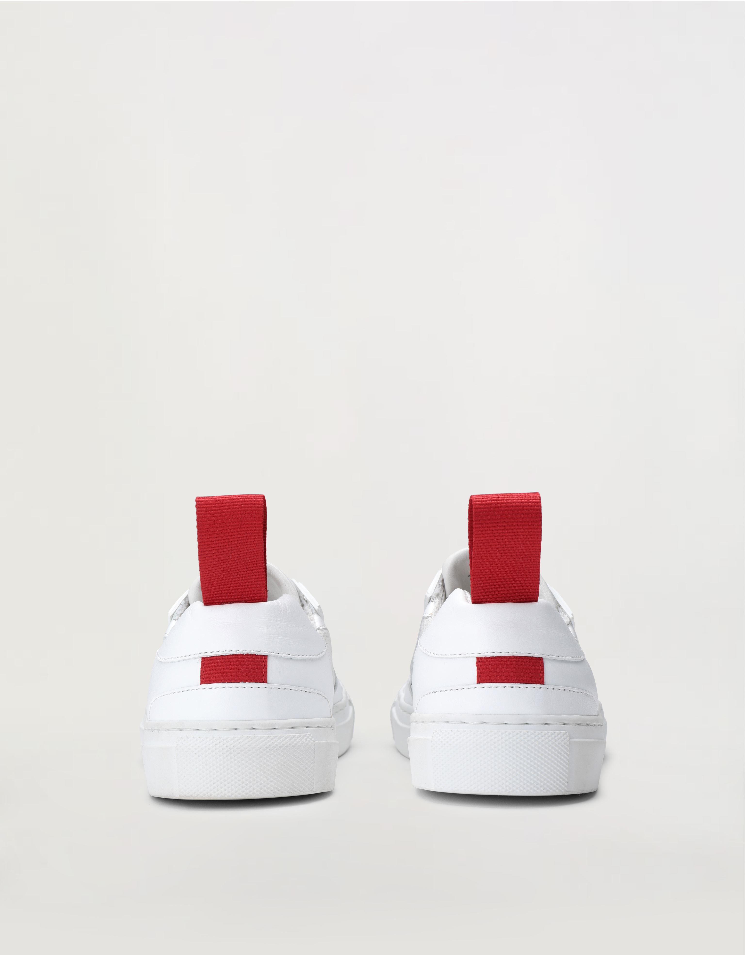Ferrari Slip-on-Sneakers für Damen aus Leder mit „Cavallino Rampante“-Emblem Optisch Weiß 47104f