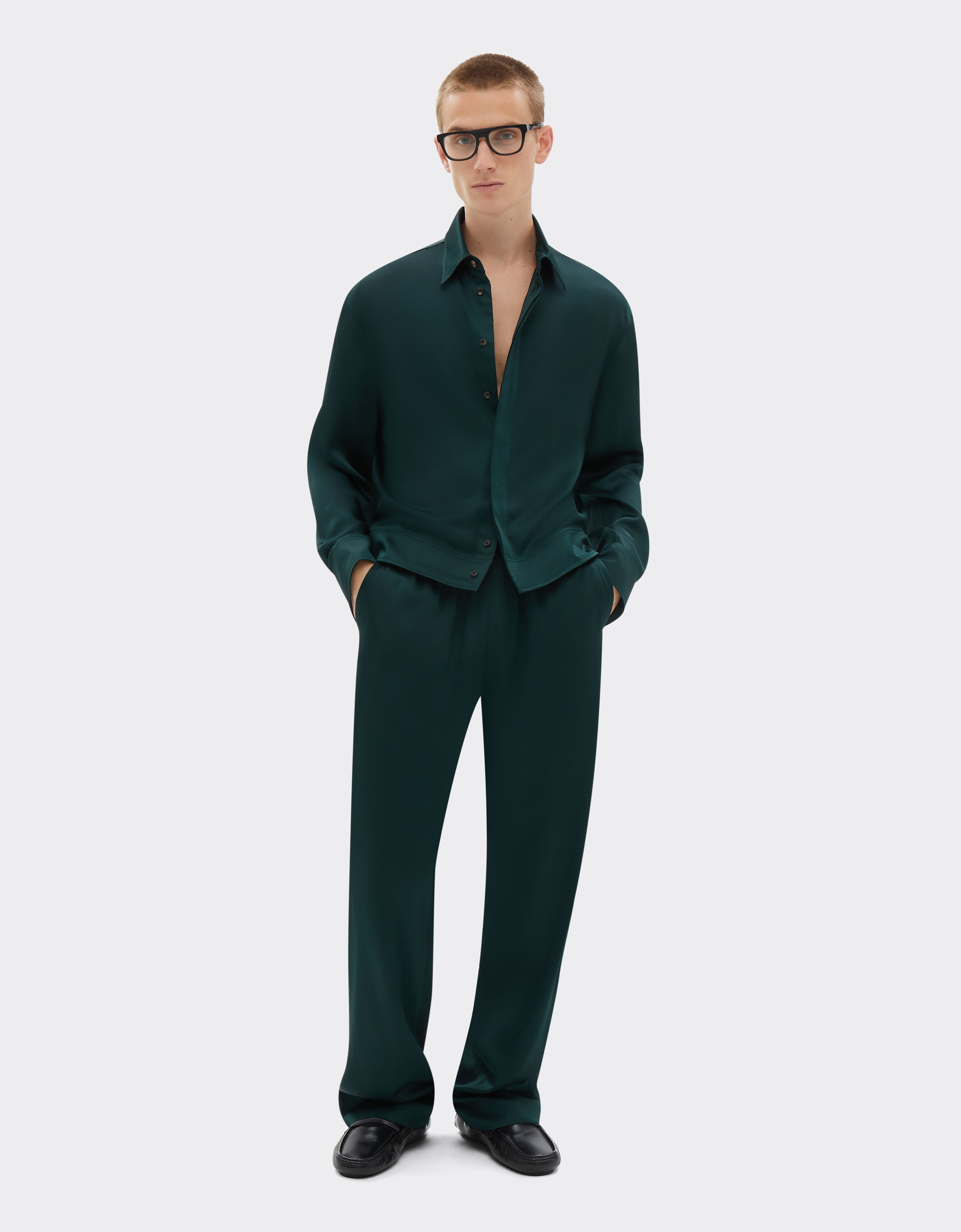 Camicia raso verde sale