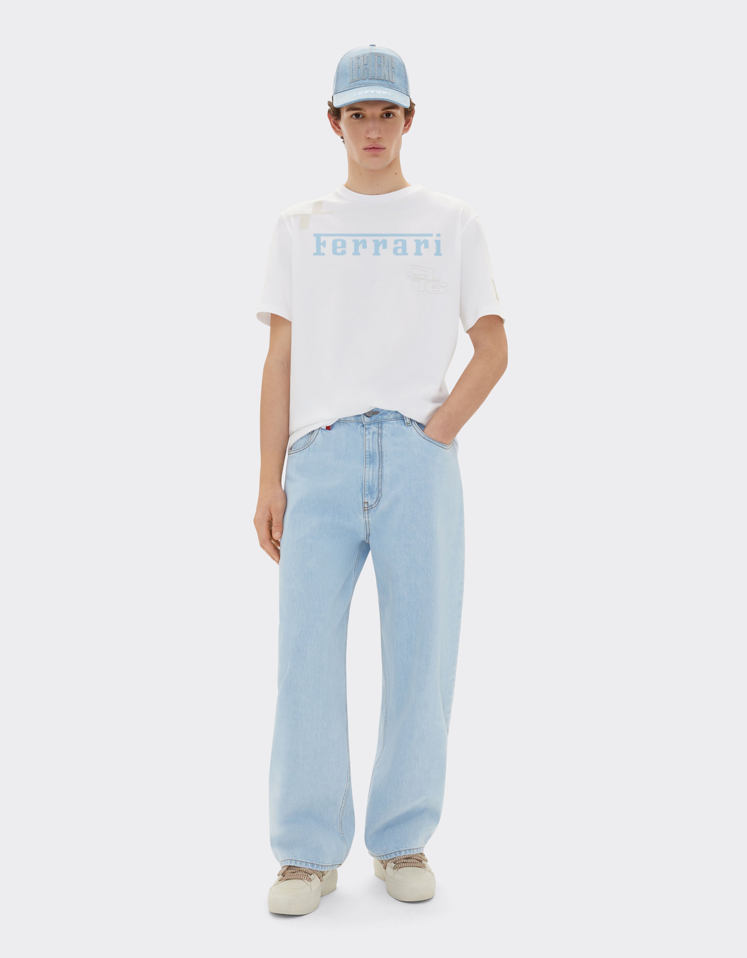 Ferrari Camiseta con logo Ferrari x Charles Leclerc Blanco óptico 22293f