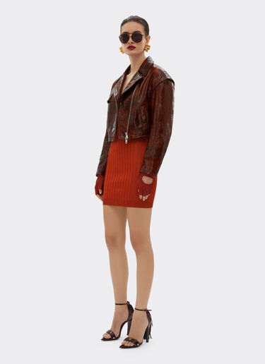 Ferrari Biker jacket in radica leather Tabacco 22106f