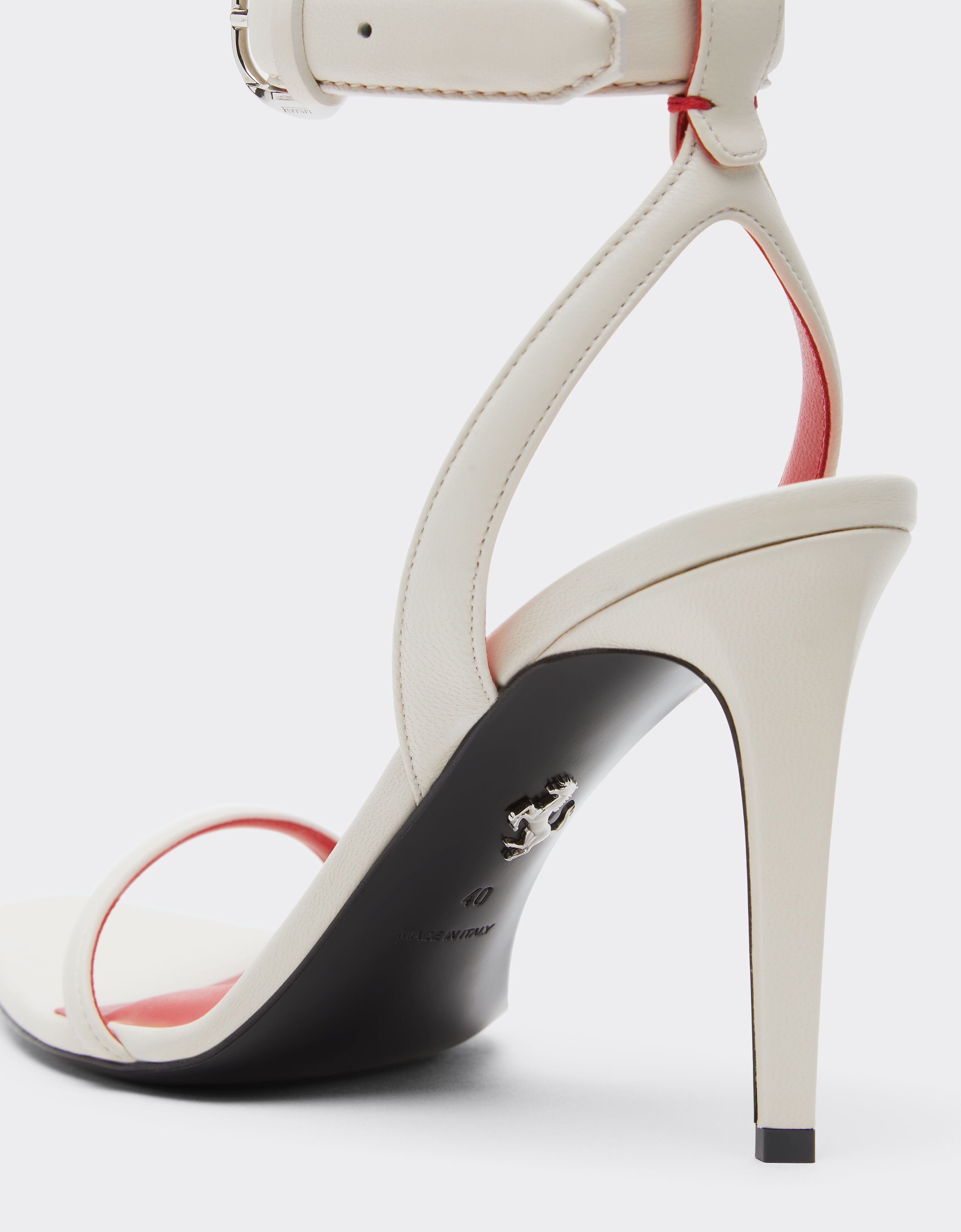 Ferrari Nappa leather heeled sandals Avorio 51646f