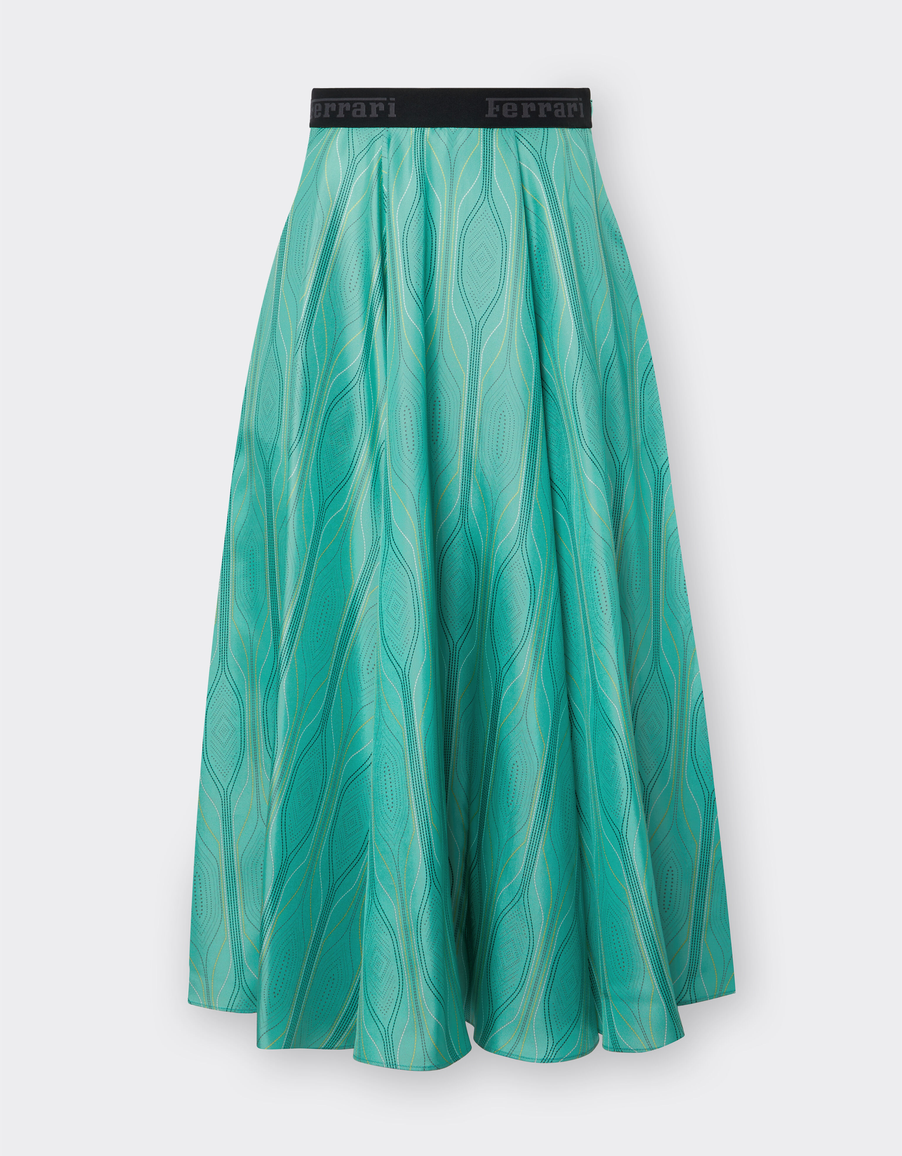 Ferrari Miami Collection long skirt in silk Aquamarine 21253f