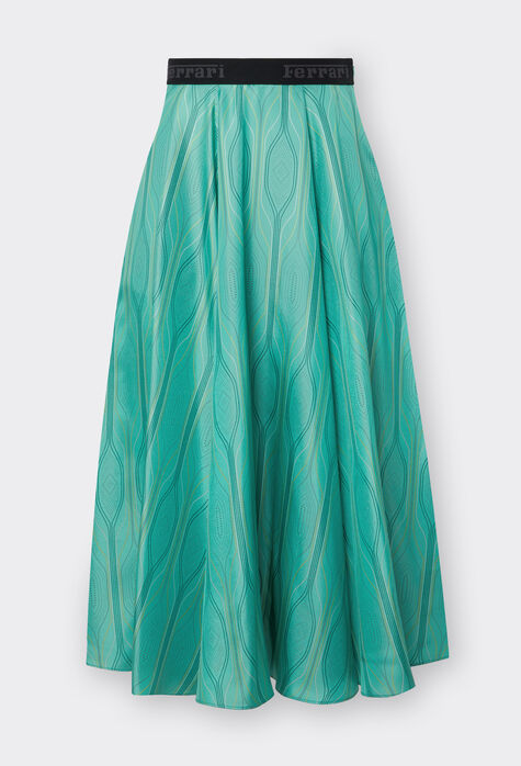 Ferrari Miami Collection long skirt in silk Aquamarine 21229f