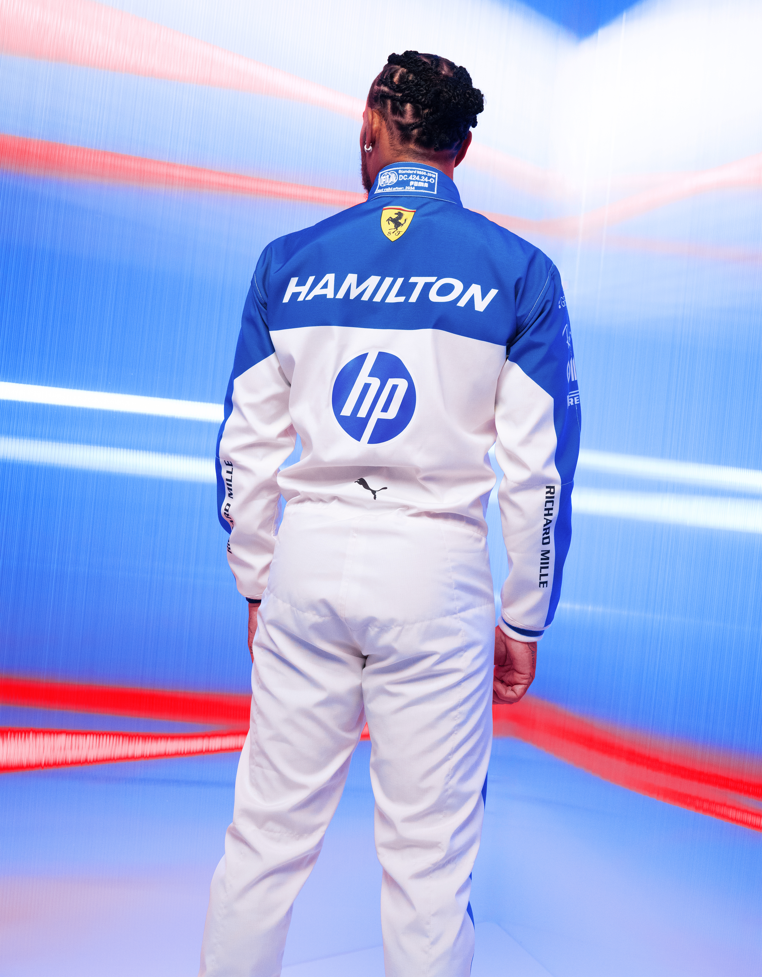 Ferrari Puma for Scuderia Ferrari Lewis Hamilton racing suit Optical White LA09Df