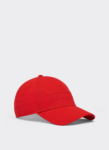 Ferrari Baseball cap in cotone con ricamo logo Ferrari Rosso Dino 21342f