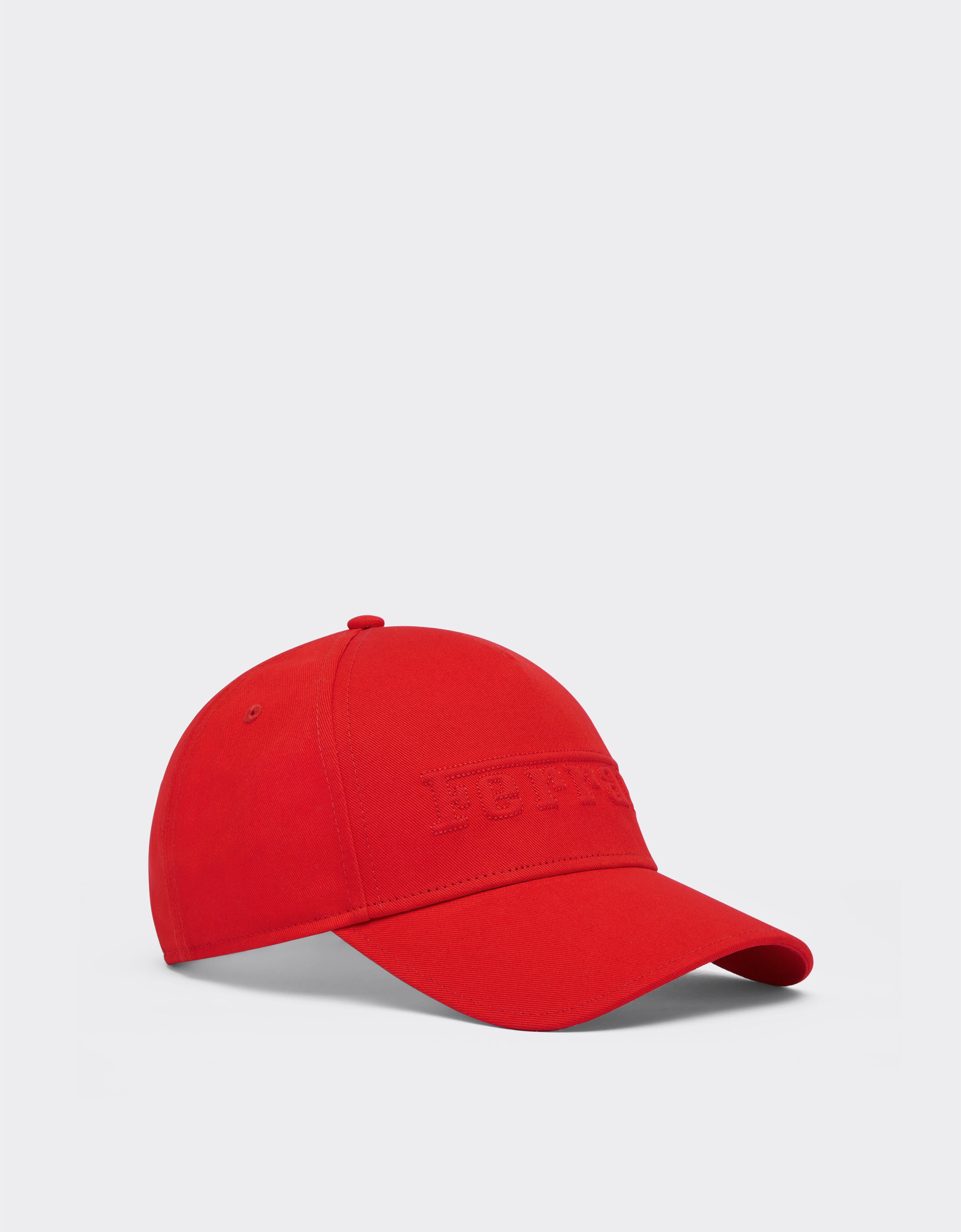 Ferrari Cotton baseball cap with Ferrari logo embroidery Rosso Dino 21342f