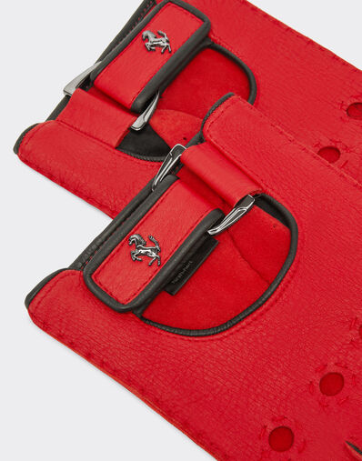 Ferrari Gants de conduite en cuir avec Cheval cabré Rosso Corsa 47148f