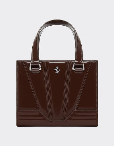 Ferrari Ferrari GT mini tote bag in glossy leather Espresso 49122f