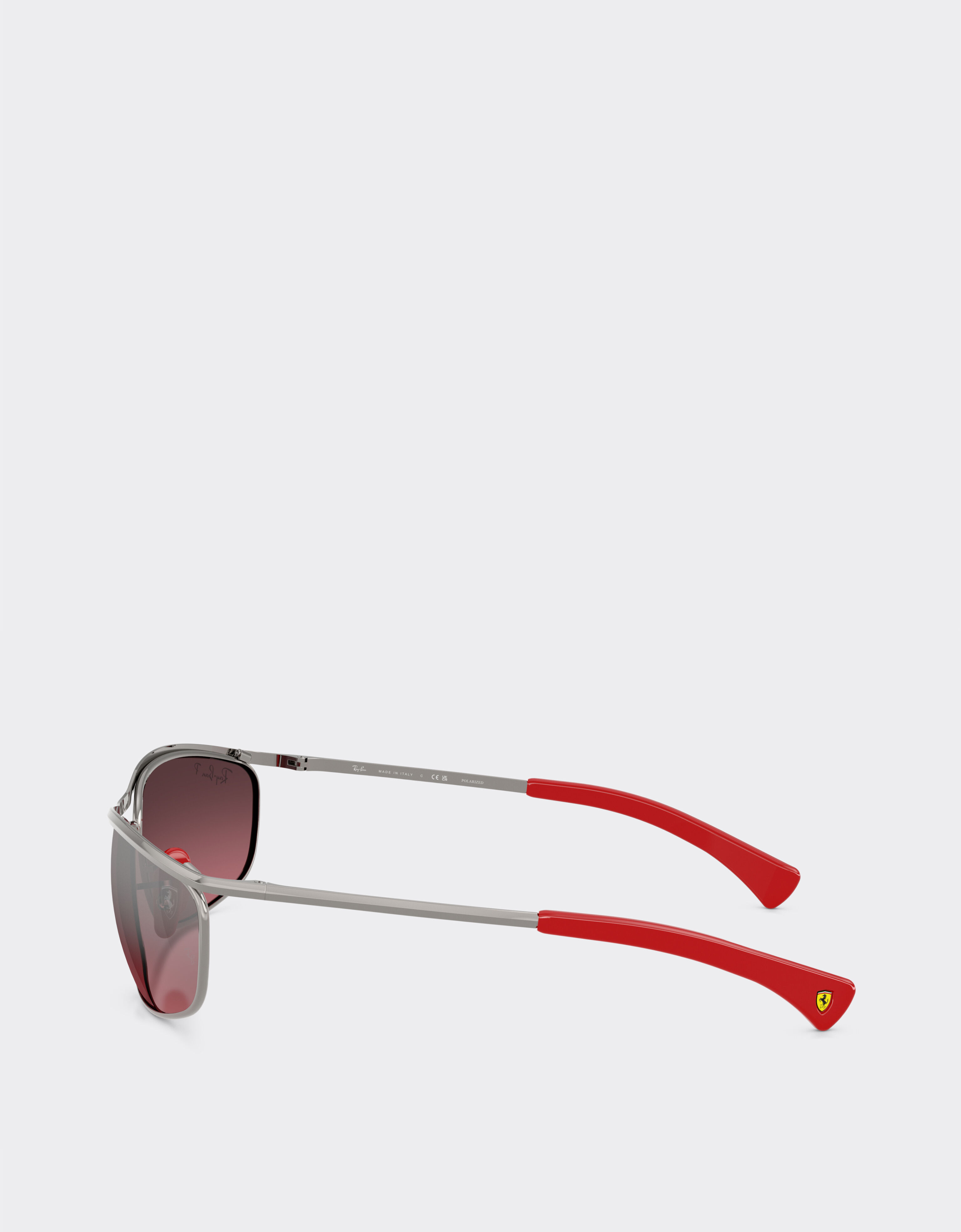 Ferrari Ray-Ban for Scuderia Ferrari RB3819M in gunmetal grey metal with polarised silver gradient burgundy lenses Gunmetal LA0JOf