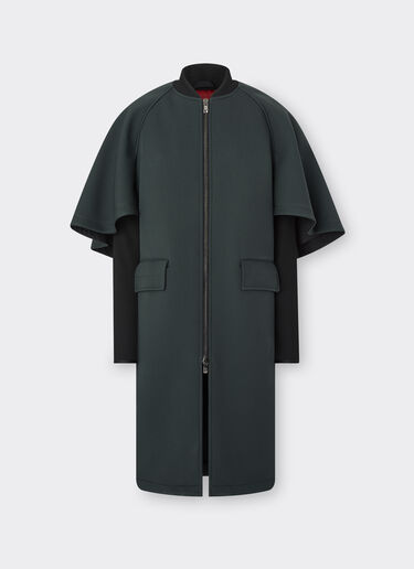 Ferrari Manteau cape en laine collée effet scuba Army 20949f