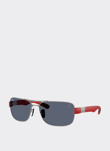 Ferrari Ray-Ban for Scuderia Ferrari RB3763M in metallo canna di fucile e plastica rossa con lenti grigio scuro Ingrid LA01If