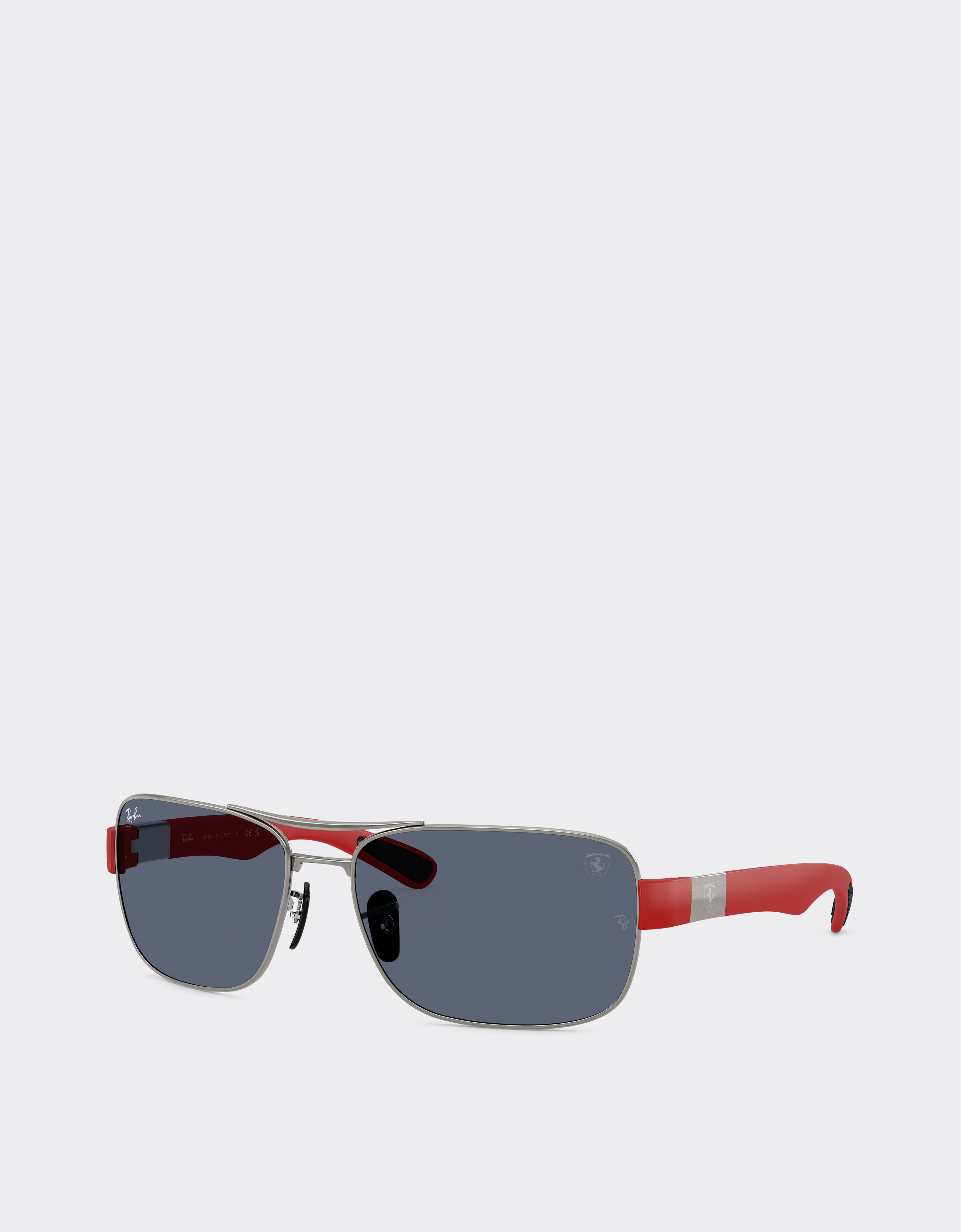 Ferrari Ray-Ban for Scuderia Ferrari RB3763M in metallo canna di fucile e plastica rossa con lenti grigio scuro Ingrid LA01If