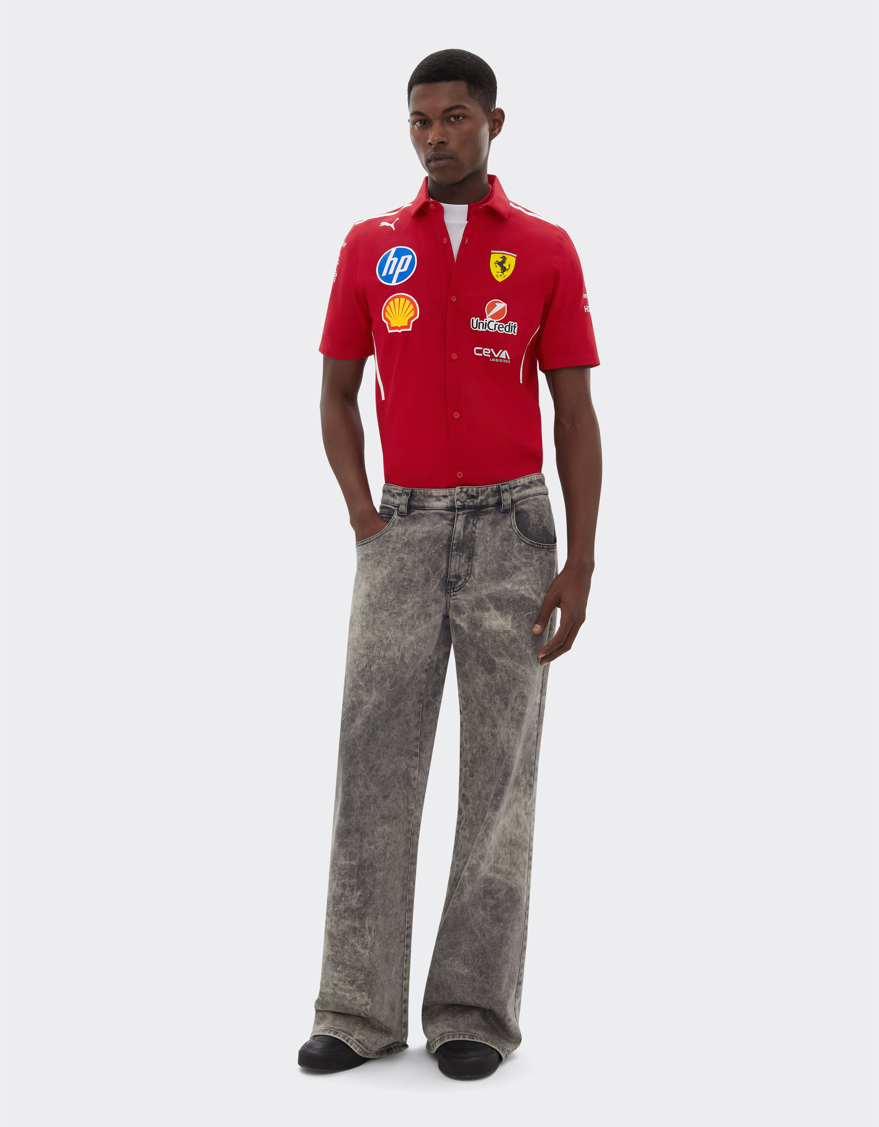 Ferrari Puma for Scuderia Ferrari HP 2025 Team shirt Cherry LA01Zf