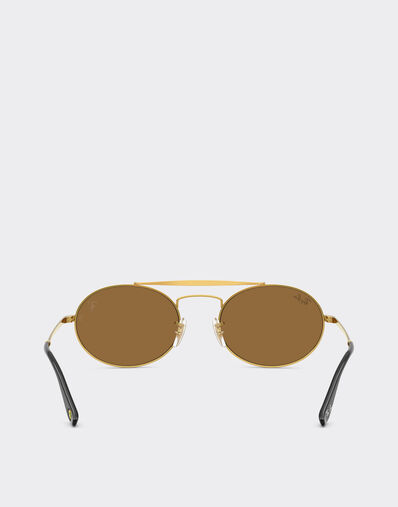 Ferrari Ray-Ban for Scuderia Ferrari RB3775M en métal doré avec des verres dorés miroités marron clair. Or LA0EDf