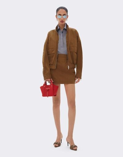 Mini Knit and Leather Tote Bag Ferrari Mini Knit and Leather Tote Bag Rosso Magma CBWTO0019YA00006f