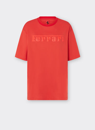 Ferrari T-shirt en coton avec logo Ferrari Rosso Dino 48115f