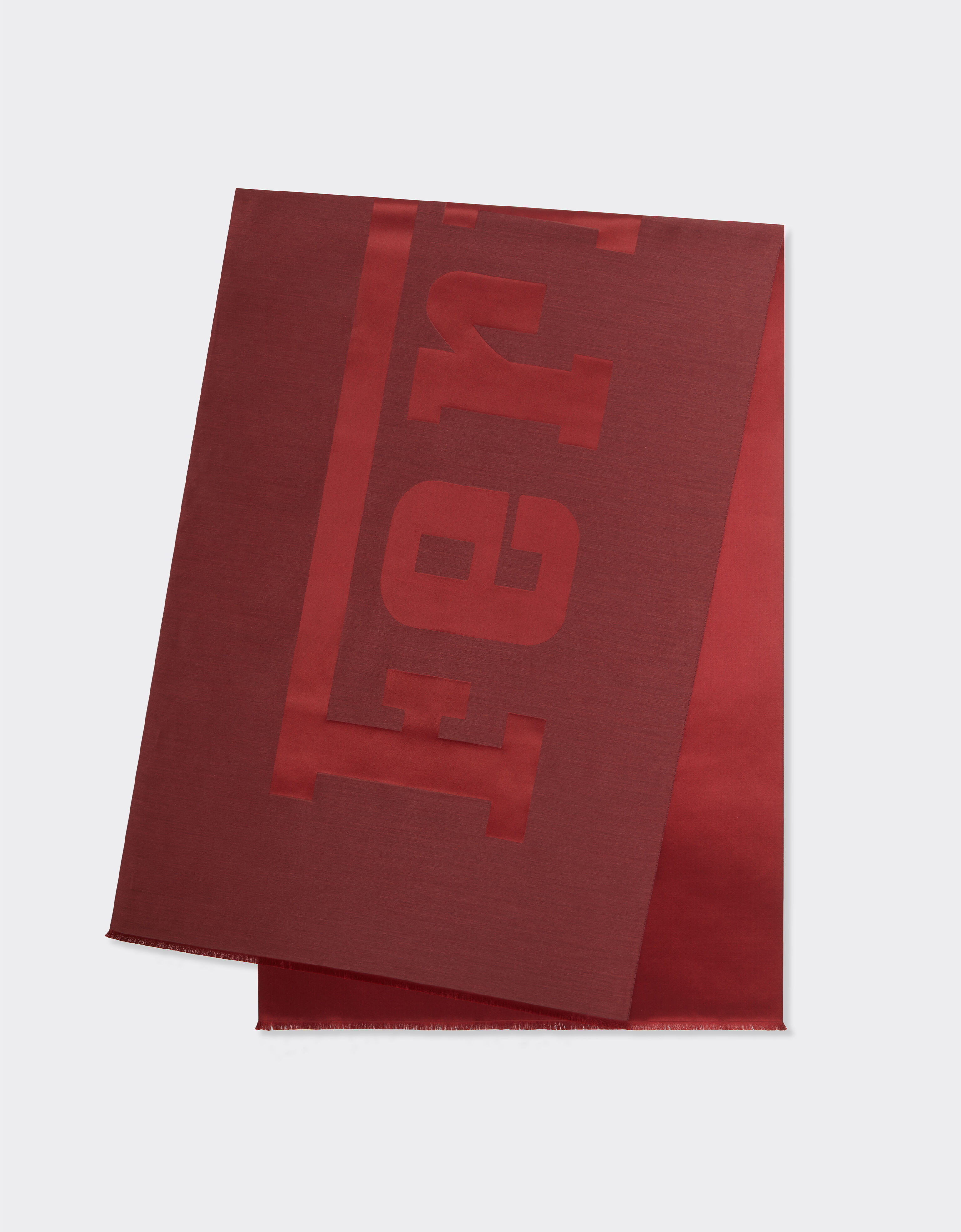 Ferrari Wool and silk scarf with Ferrari logo Mahogany 22718f