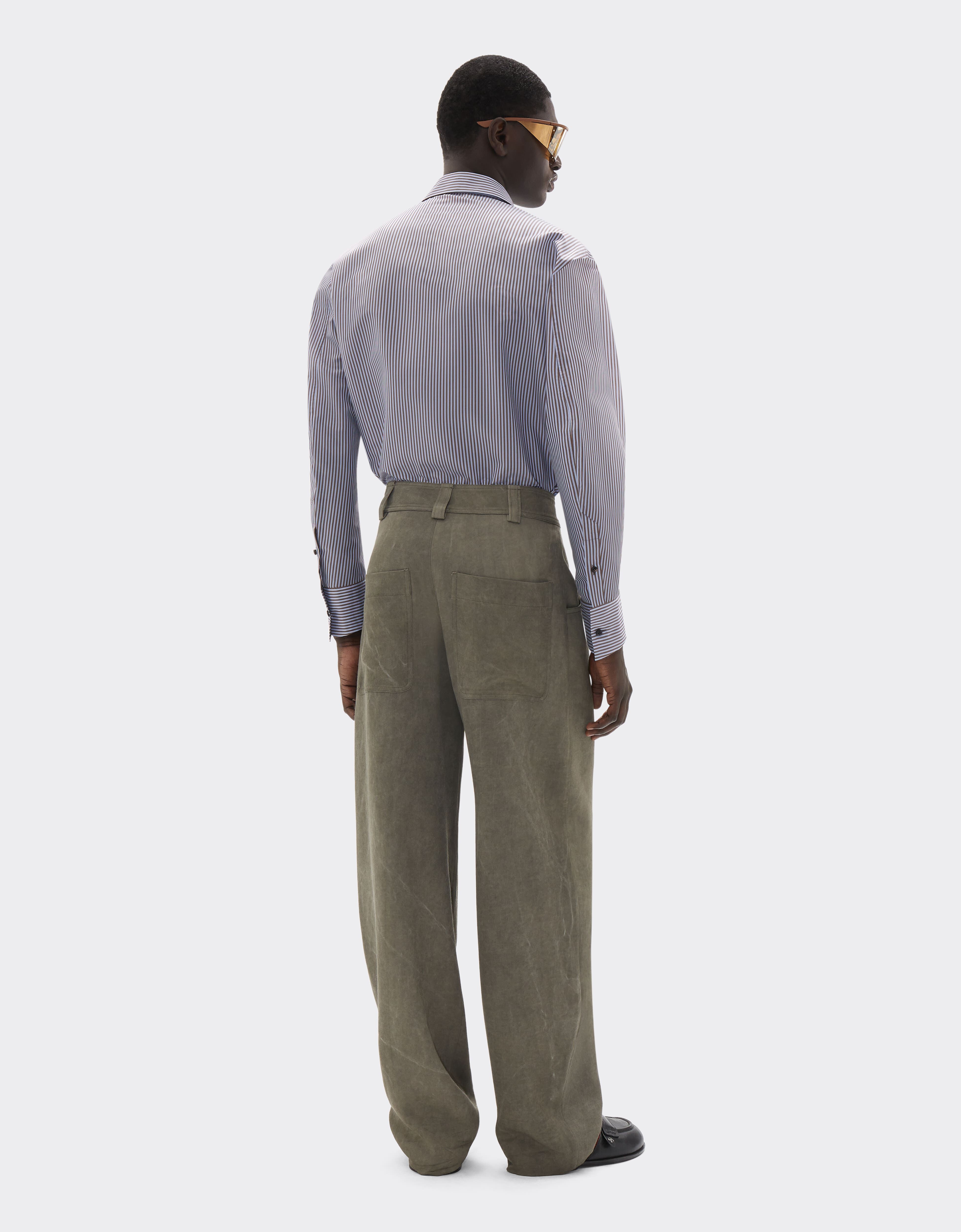 Chemise en barré mélangé soie avec broderie Ferrari Chemise en barré mélangé soie avec broderie Powder Blue CWMSH0021WPL0012f