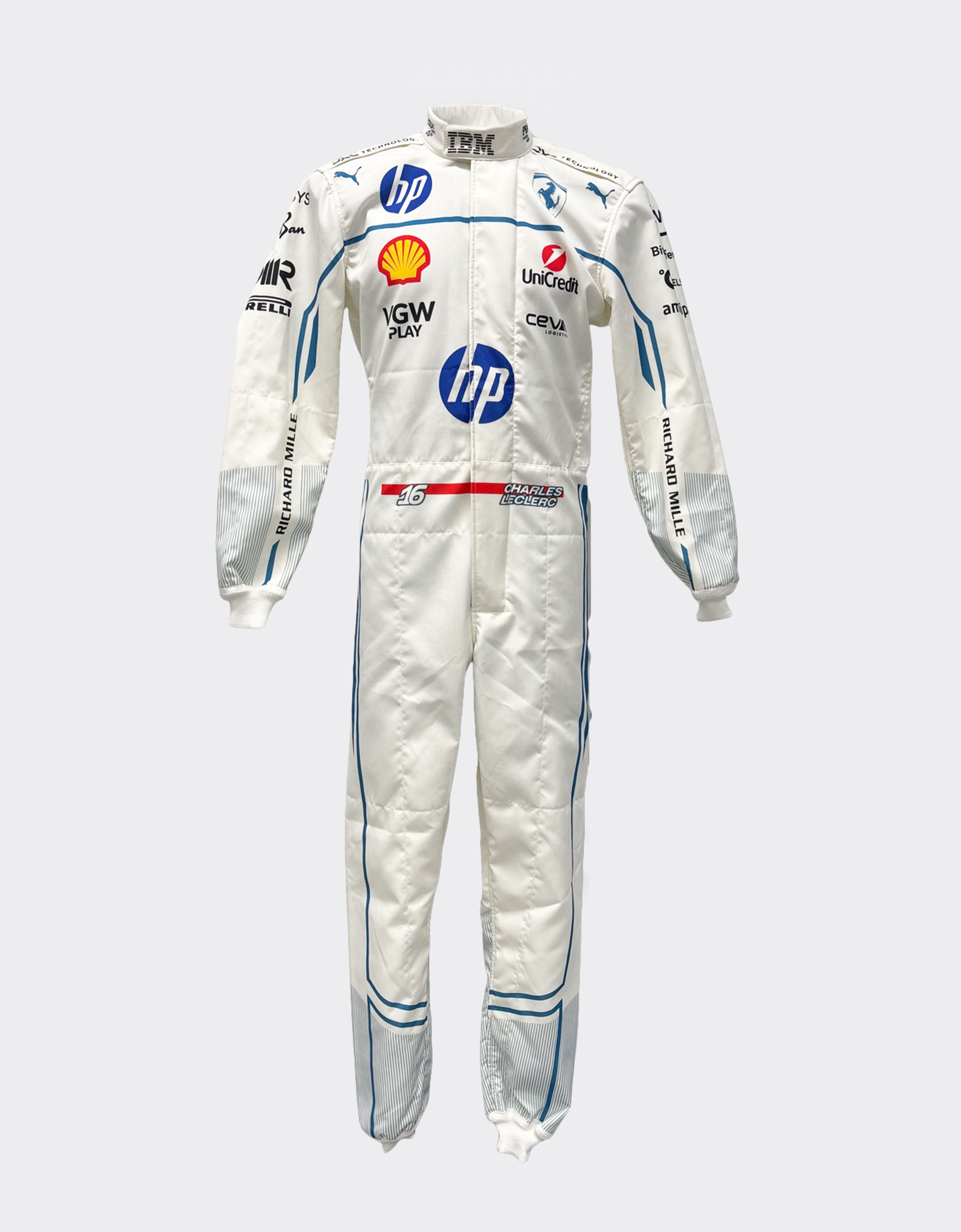 Ferrari Charles Leclerc Puma racing suit for Scuderia Ferrari Optical White LA091f