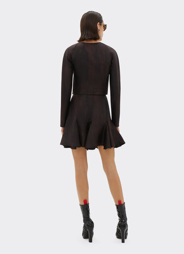 Ferrari Short silk skirt with brushed print Dark Brown 20937f