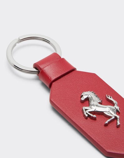 Ferrari Leather keyring with Prancing Horse Maison Red 50618f