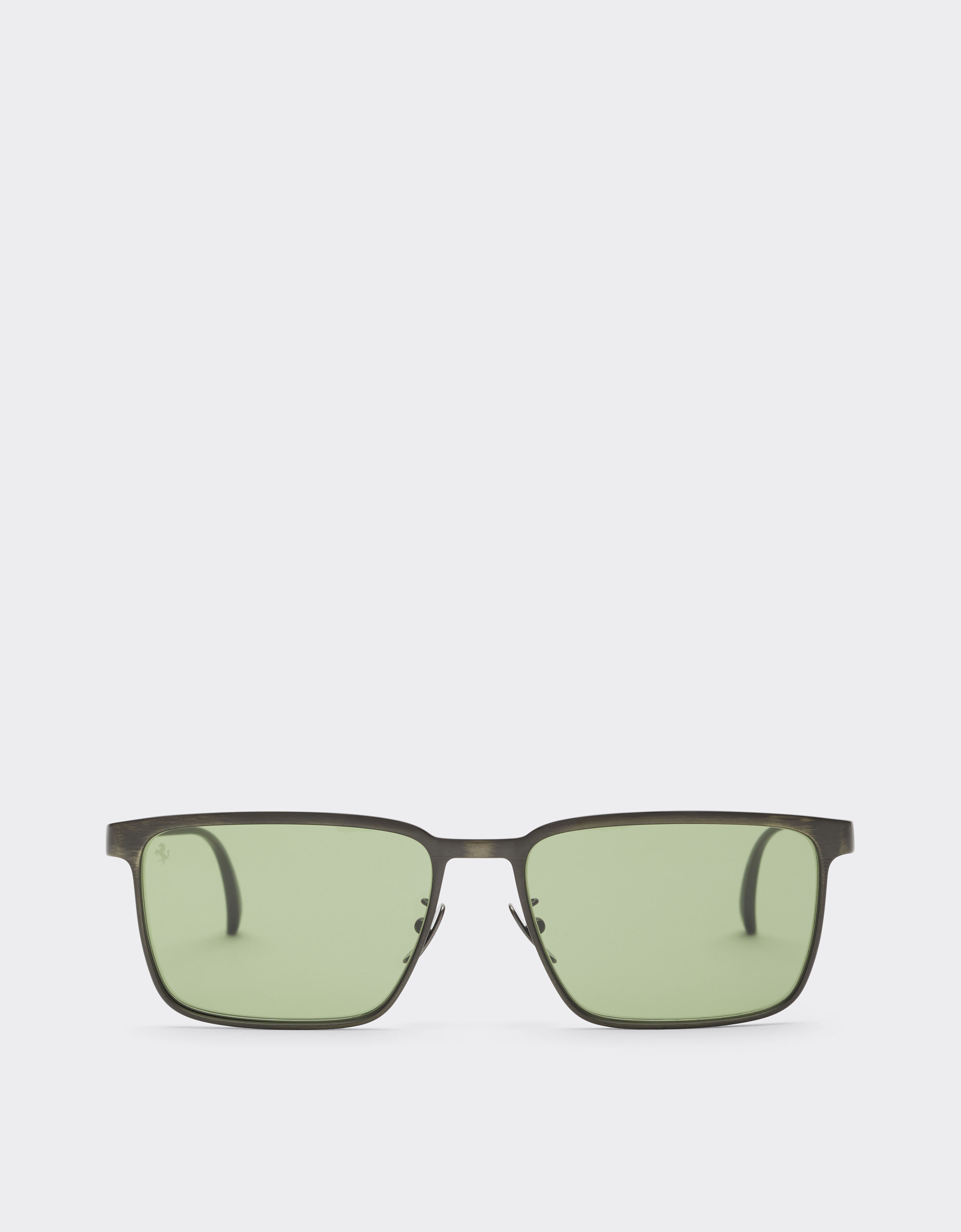 Ferrari Lunettes de soleil Ferrari en métal gris avec verres verts cristal Grigio Scuro LA0LHf