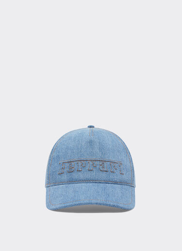 Ferrari Baseball cap in denim with Ferrari logo Light Denim 21934f