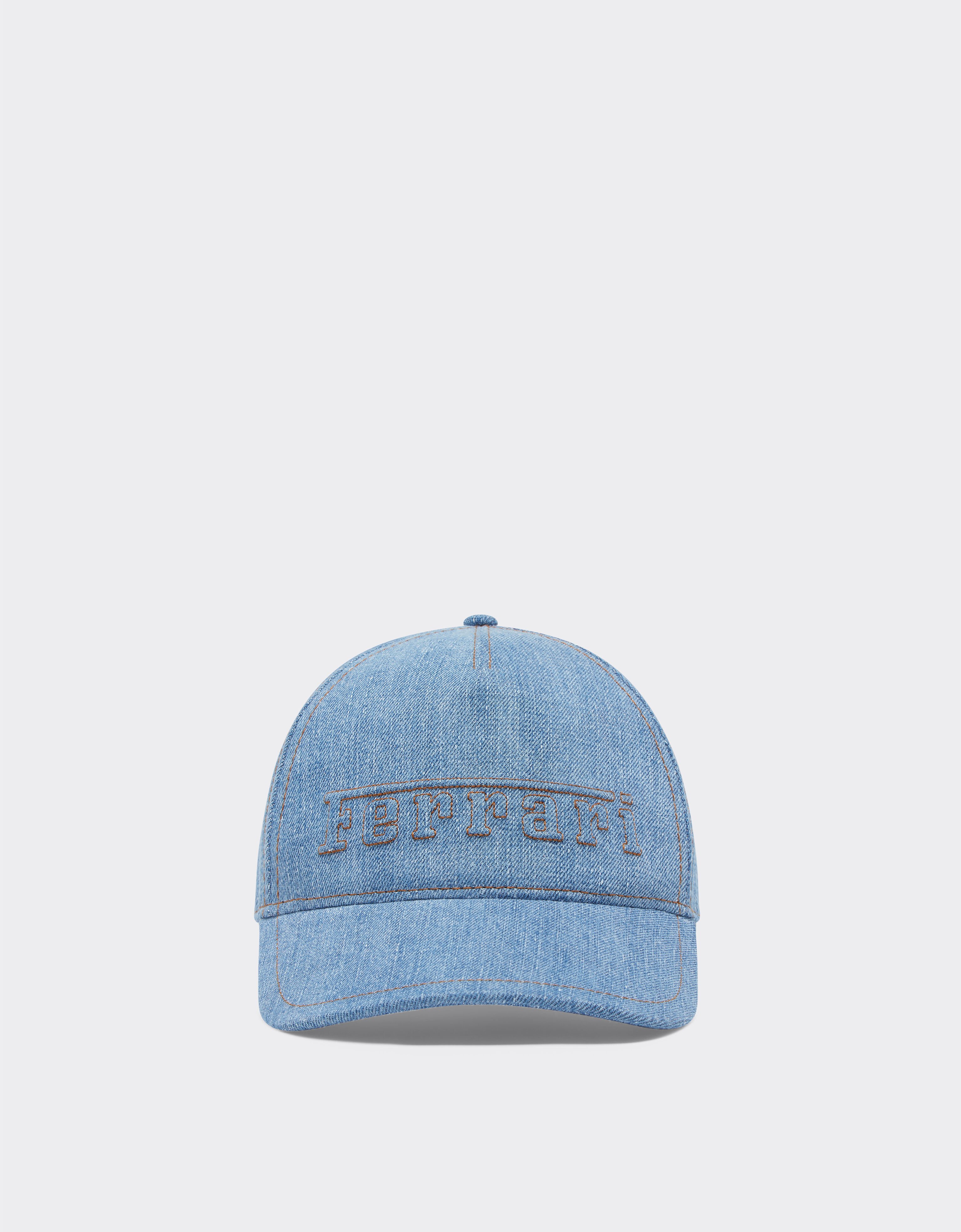 Ferrari Baseball cap in denim with Ferrari logo Light Denim 21934f