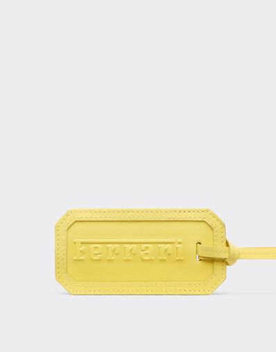 Ferrari Luggage tag in smooth nappa leather with logo Black 22199f