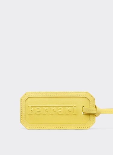 Ferrari Luggage tag in smooth nappa leather with logo Giallo Modena 22197f
