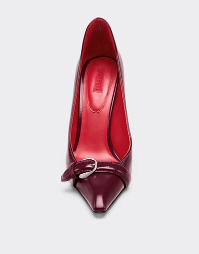 Ferrari Court shoes in wet-effect glossy leather Cherry 49388f