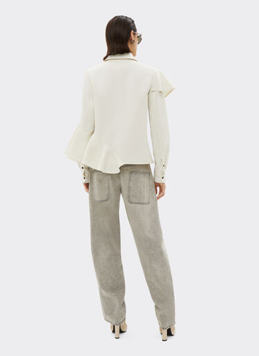 Duchesse twill shirt with ruffles Ferrari Duchesse twill shirt with ruffles Ivory 20997f