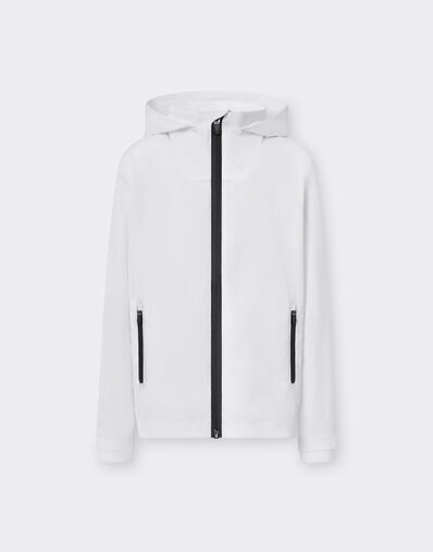Ferrari Jacket in technical fabric with hood and Ferrari Shield detail Red LA026fK