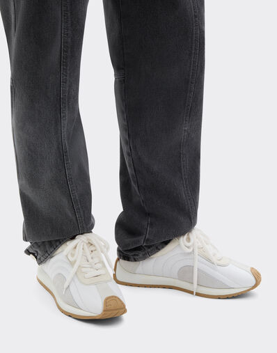 Ferrari Leather and suede sneakers Optical White 50379f