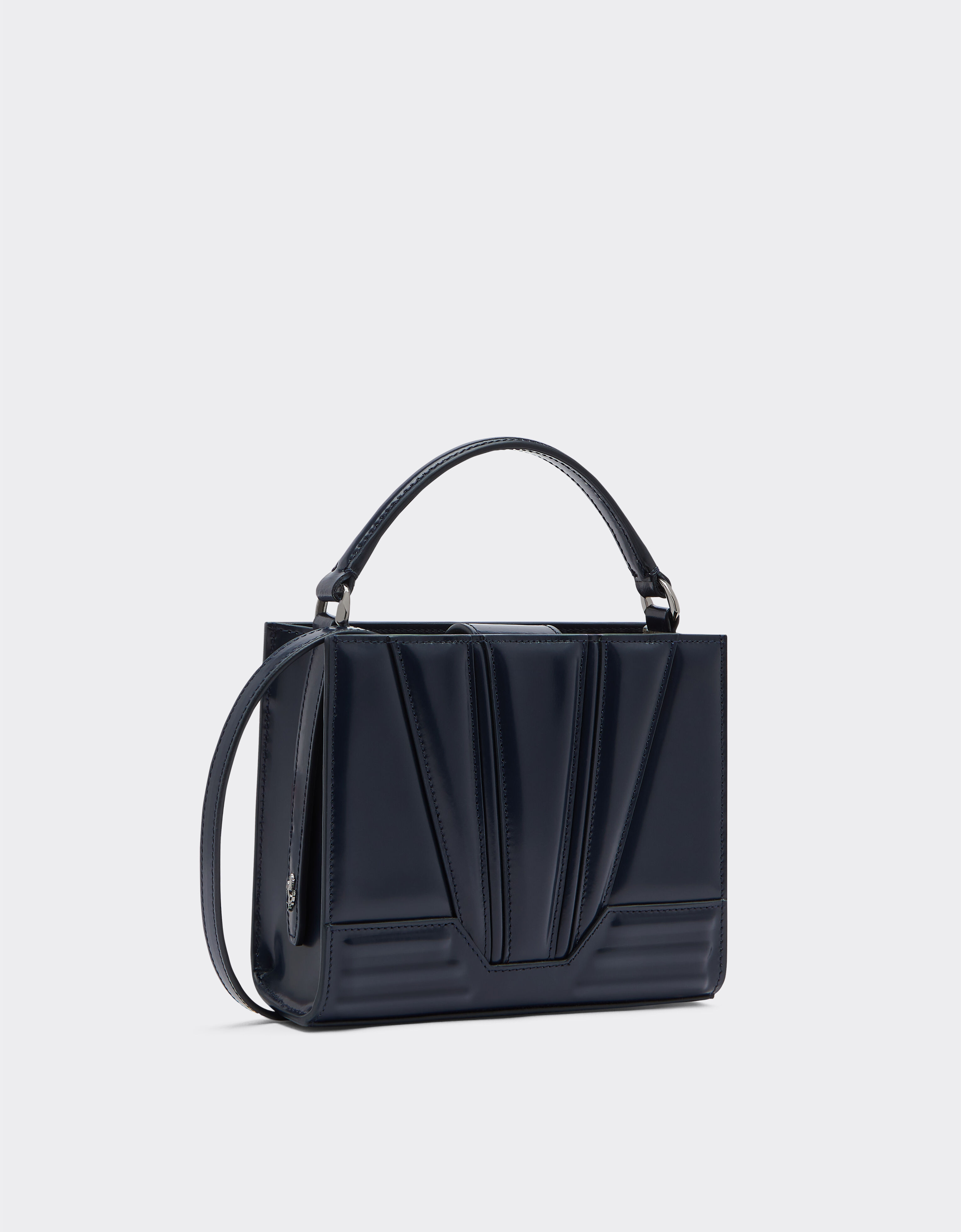 Ferrari Bolso tote Ferrari GT de piel micro cepillada Navy 21463f
