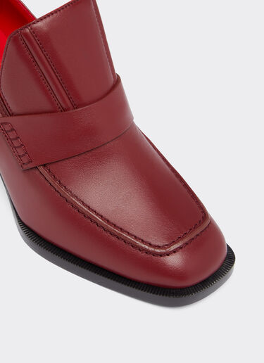 Ferrari Leather loafers with heel Rust 20658f