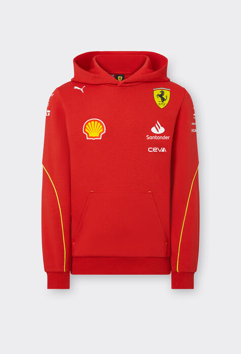 Ferrari Sweat-shirt à capuche Junior Replica Team Scuderia Ferrari 2024 Rosso Corsa F1150fK