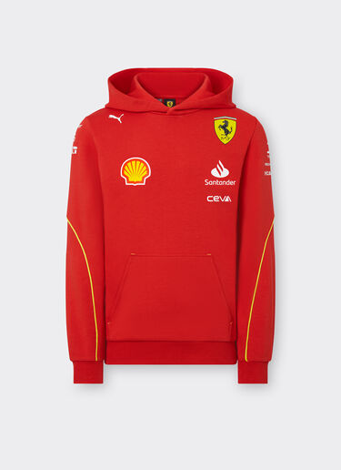 Ferrari 2024 Junior Scuderia Ferrari Team Replica hooded sweatshirt Rosso Corsa F1149fK