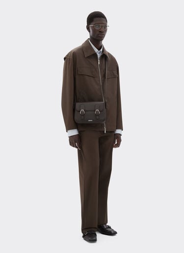 Messenger bag in grenade leather Ferrari Messenger bag in grenade leather Marrone Scuro 50583f